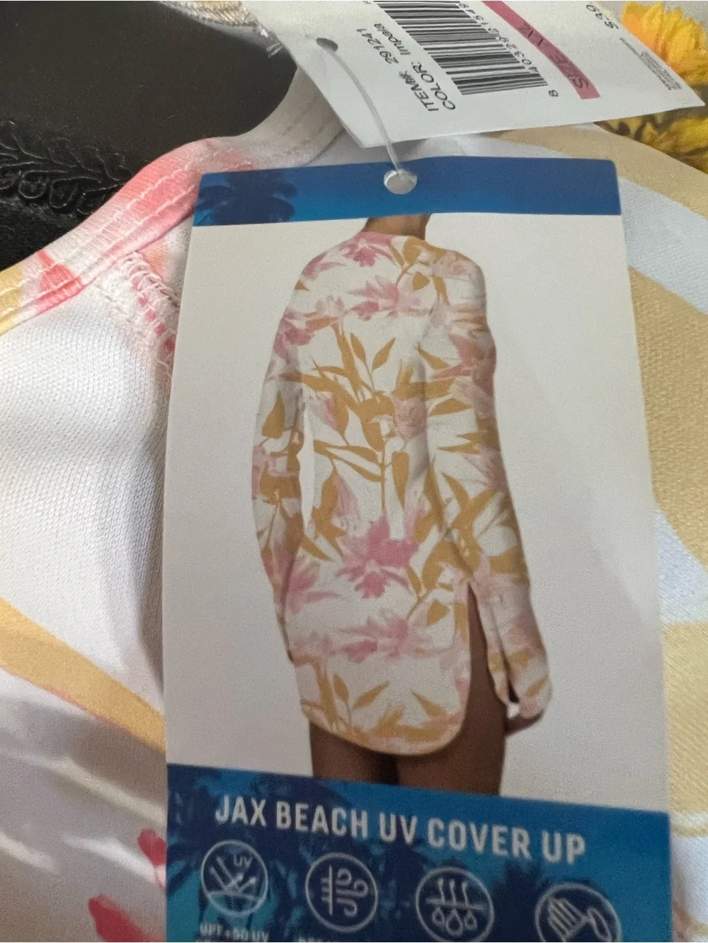 Real Life-Women’s Floral Long Sleeve Tunic Rash Guard Coverup- X-Large